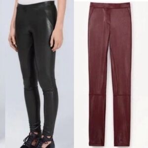 Wilfred Faux Leather Leggings in Burgundy